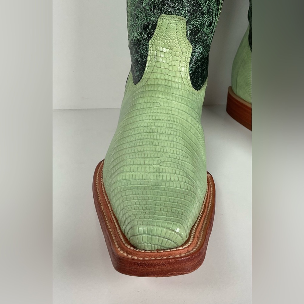 Los Altos Teju Lizard Cowboy Boots | Lime Green | Men’s 10.5 EE - Picture 10 of 16